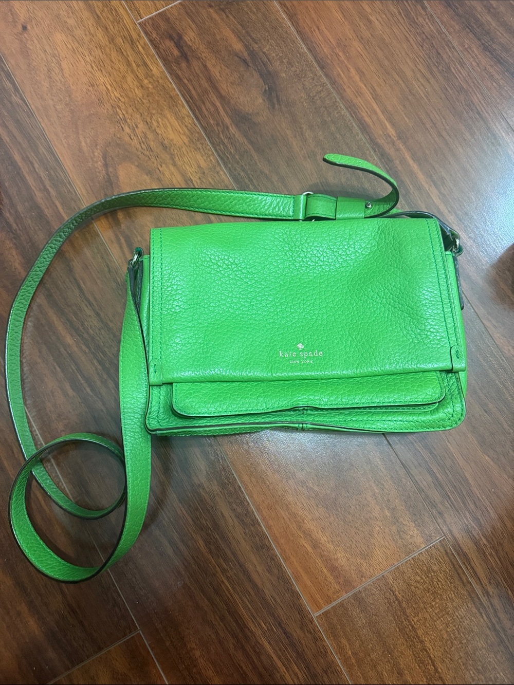 kate spade Bright Green Pebbled Leather Crossbody Bag